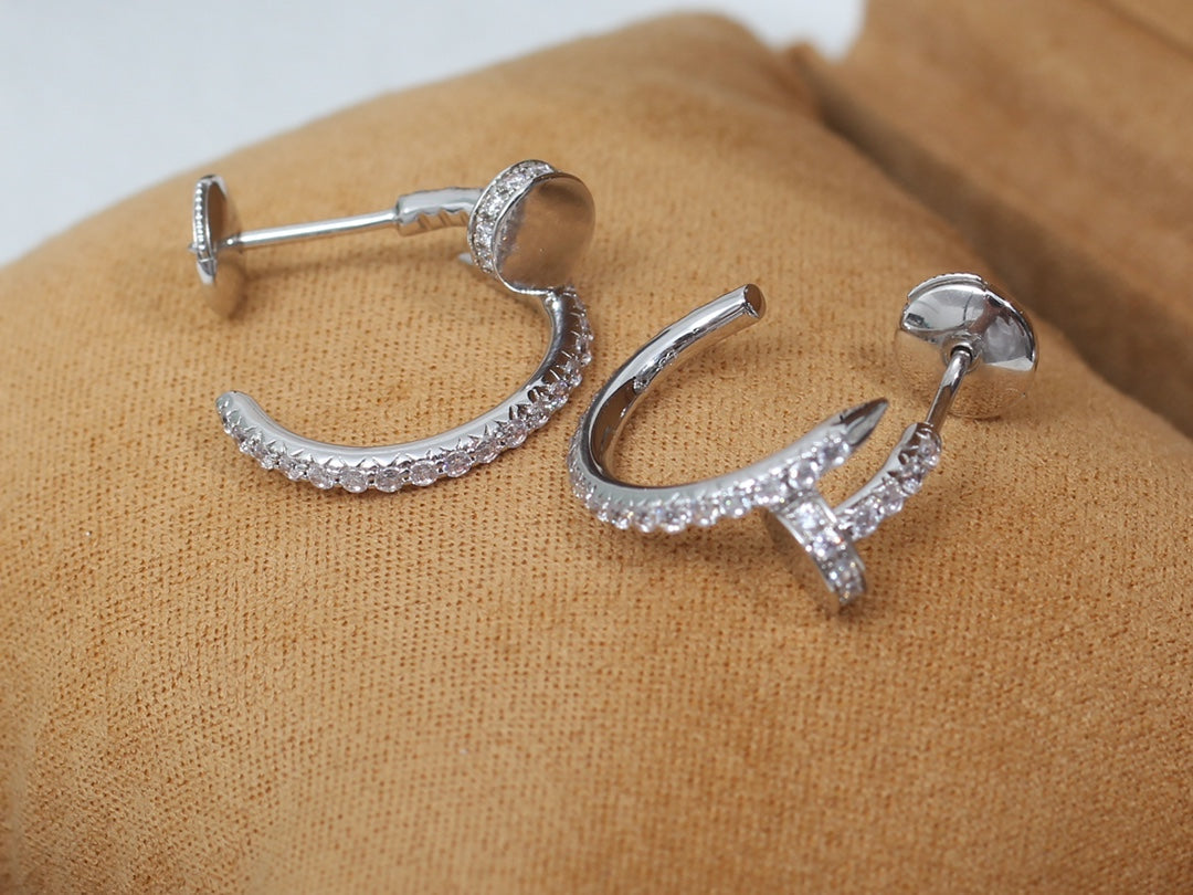 [Love More]JUSTE EARRINGS 12.75MM SILVER DIAMOND