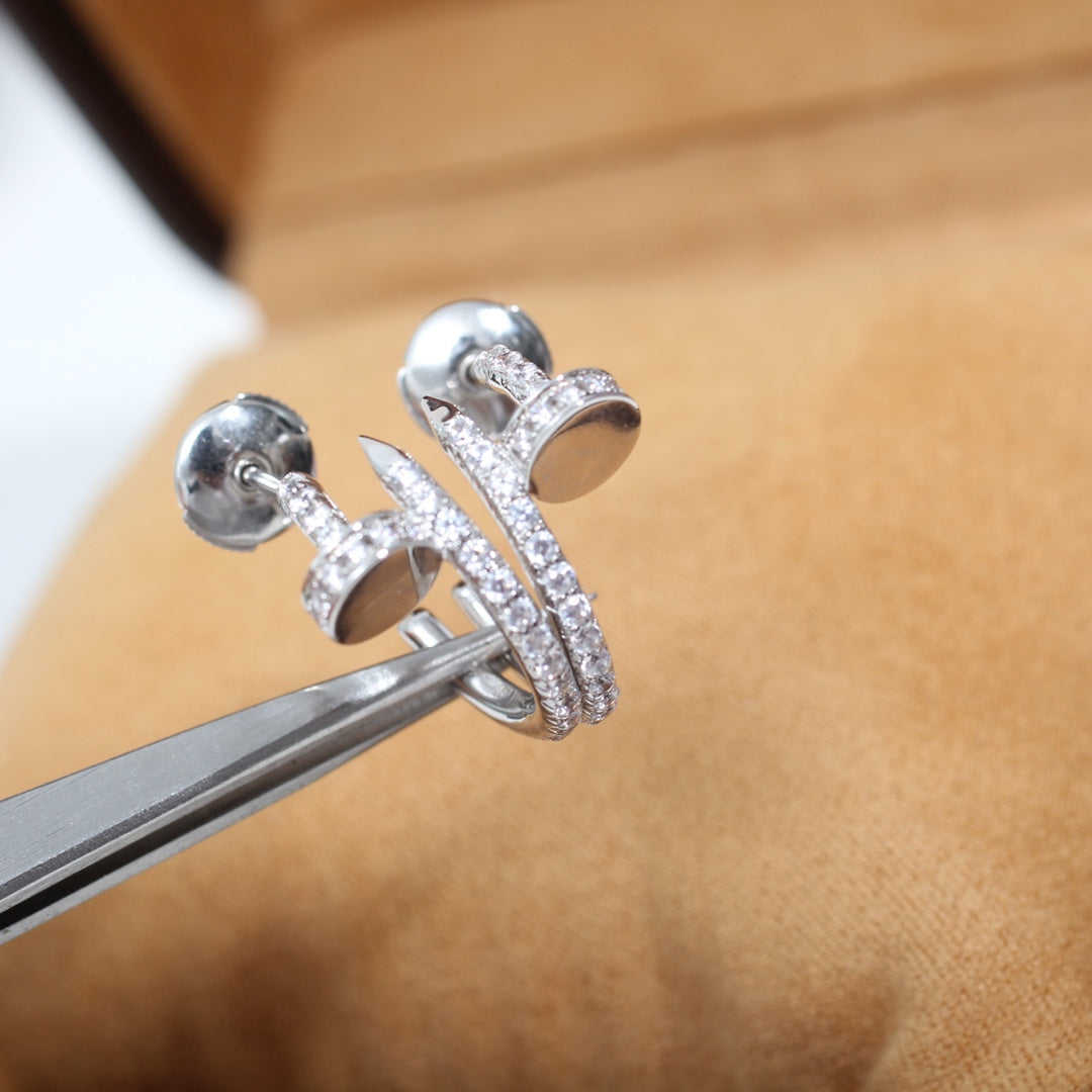 [Love More]JUSTE EARRINGS 12.75MM SILVER DIAMOND