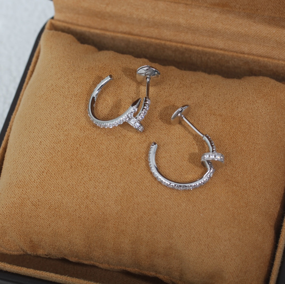 [Love More]JUSTE EARRINGS 12.75MM SILVER DIAMOND