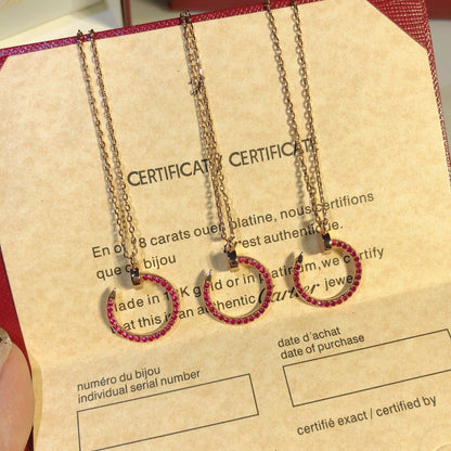 [Love More]JUSTE NECKLACE GOLD RED DIAMONDS