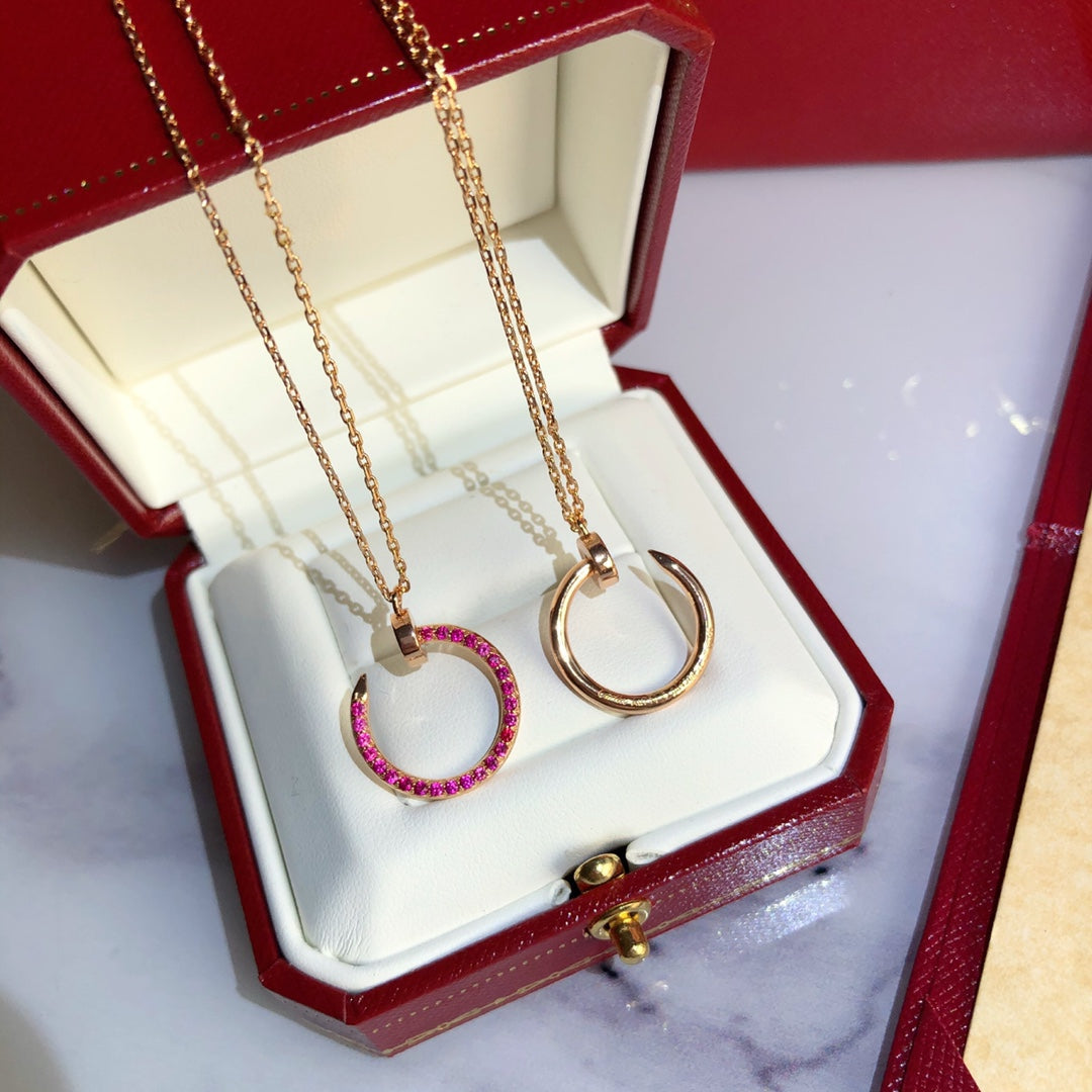 [Love More]JUSTE NECKLACE GOLD RED DIAMONDS