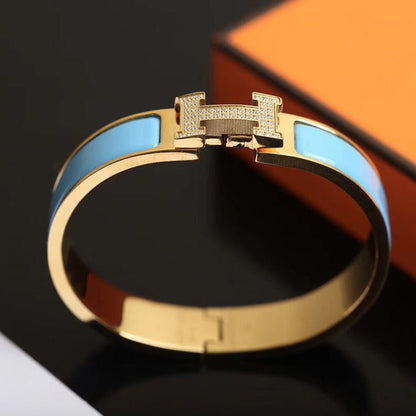 [Love More]H CLOUD BLUE ARMBAND GOLD DIAMANT