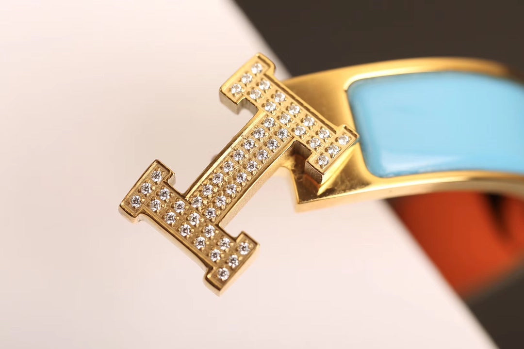 [Love More]H CLOUD BLUE ARMBAND GOLD DIAMANT