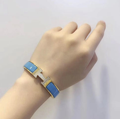 [Love More]H CLOUD BLUE ARMBAND GOLD DIAMANT