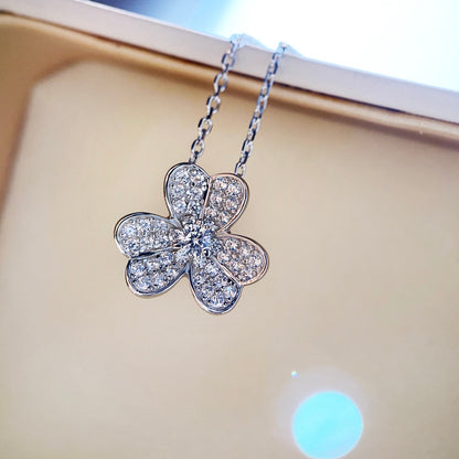 [Love More]CLOVER DIAMANT HALSKETTE SILBER