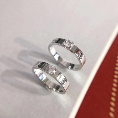 [Love More] LIEBESRING 3,6 MM 1 GROSSER DIAMANT