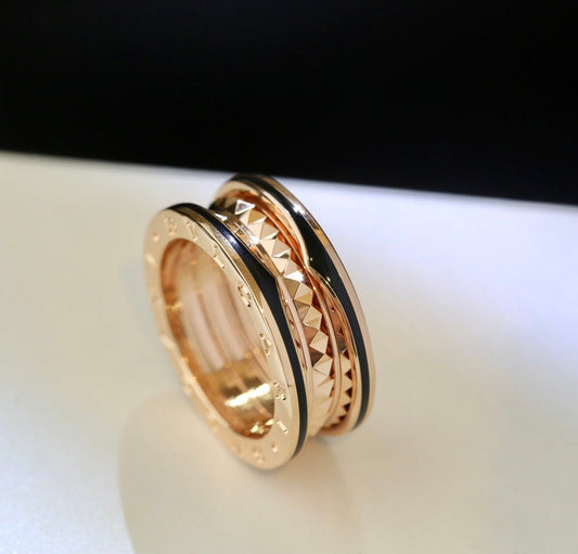 [Love More]ZERO 1 ROSA GOLD SCHWARZER KERAMIKRING