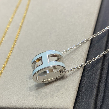 [Love More]POP H LIGHT BLUE NECKLACE