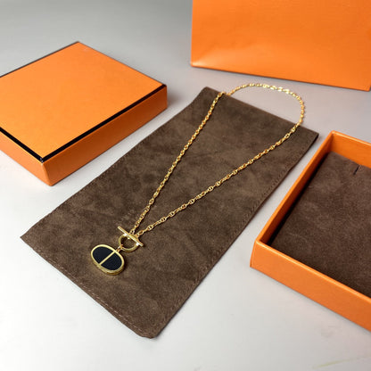 [Love More]CHAINE VERSO BLACK CERAMIC NECKLACE