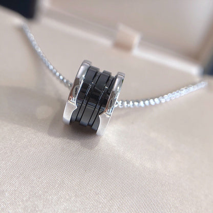 [Love More]ZERO 1 BLACK CERAMIC SILVER NECKLACE