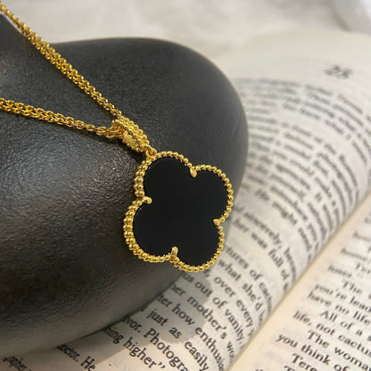 [Love More]CLOVER 25MM HALSKETTE GOLD ONYX