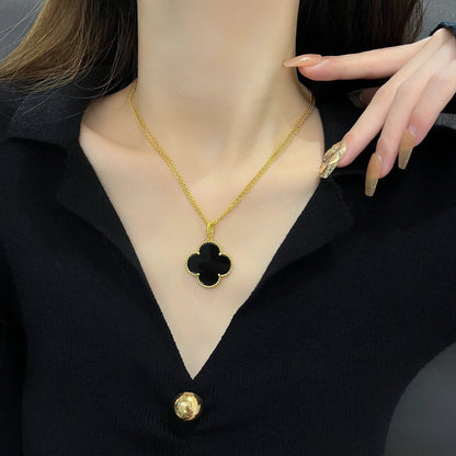 [Love More]CLOVER 25MM HALSKETTE GOLD ONYX