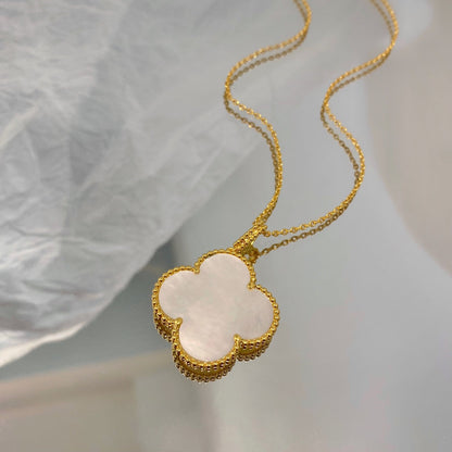 [Love More]CLOVER 25MM MOP LARGE PENDANT NECKLACE