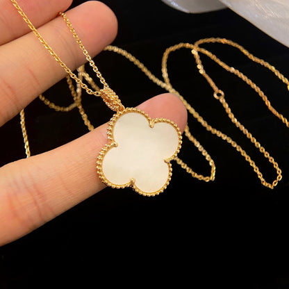 [Love More]CLOVER 25MM MOP LARGE PENDANT NECKLACE