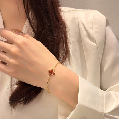 [Love More]COLOR STAR KARNEOL ROTGOLD DIAMANT ARMBAND