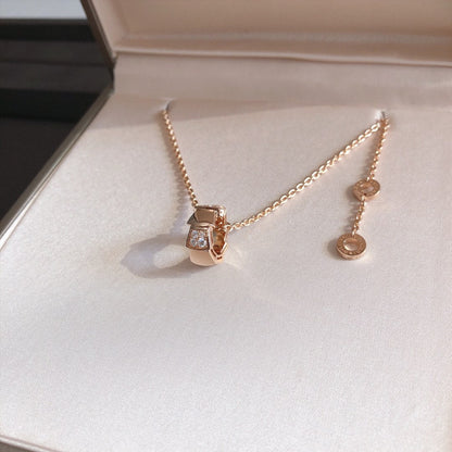 [Love More]SERPENTI PEDANT DIAMOND PINK GOLD NECKLACE