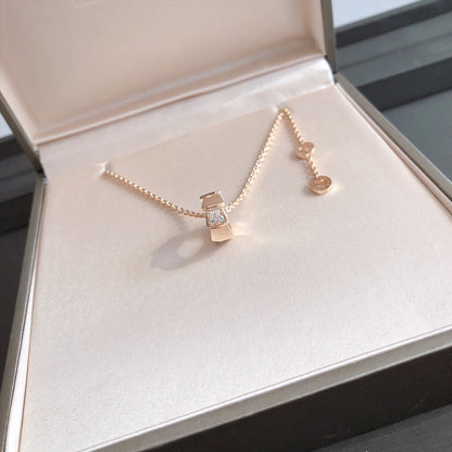 [Love More]SERPENTI PEDANT DIAMOND PINK GOLD NECKLACE