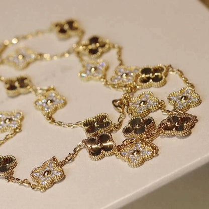 [Love More]CLOVER 20 MOTIFS LASER DIAMOND NECKLACE