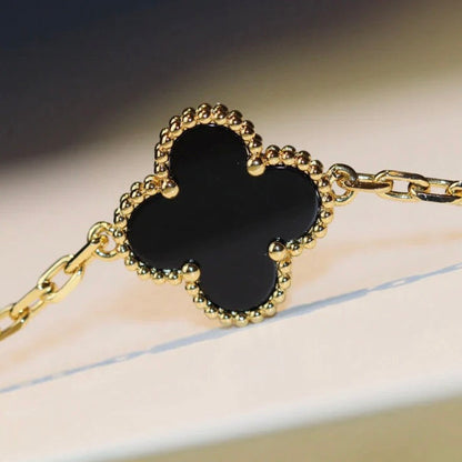 [Love More]CLOVER 20 MOTIFS ONYX NECKLACE