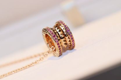 [Love More]ZERO 1 ROCK PINK GOLD PINK DIAMOND NECKLACE