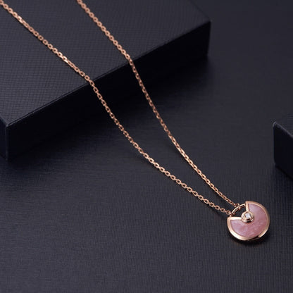 [Love More]AMULETT ROSÉGOLD ROSA MOP HALSKETTE