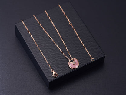 [Love More]AMULETT ROSÉGOLD ROSA MOP HALSKETTE