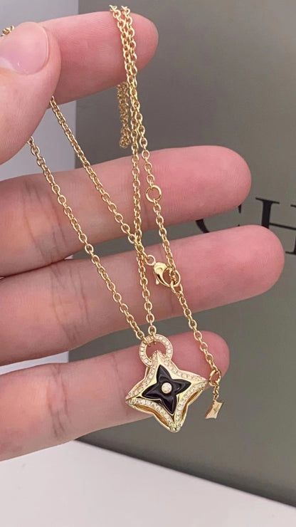 [Love More]STAR PEDANT PINK GOLD DIAMOND NECKLACE