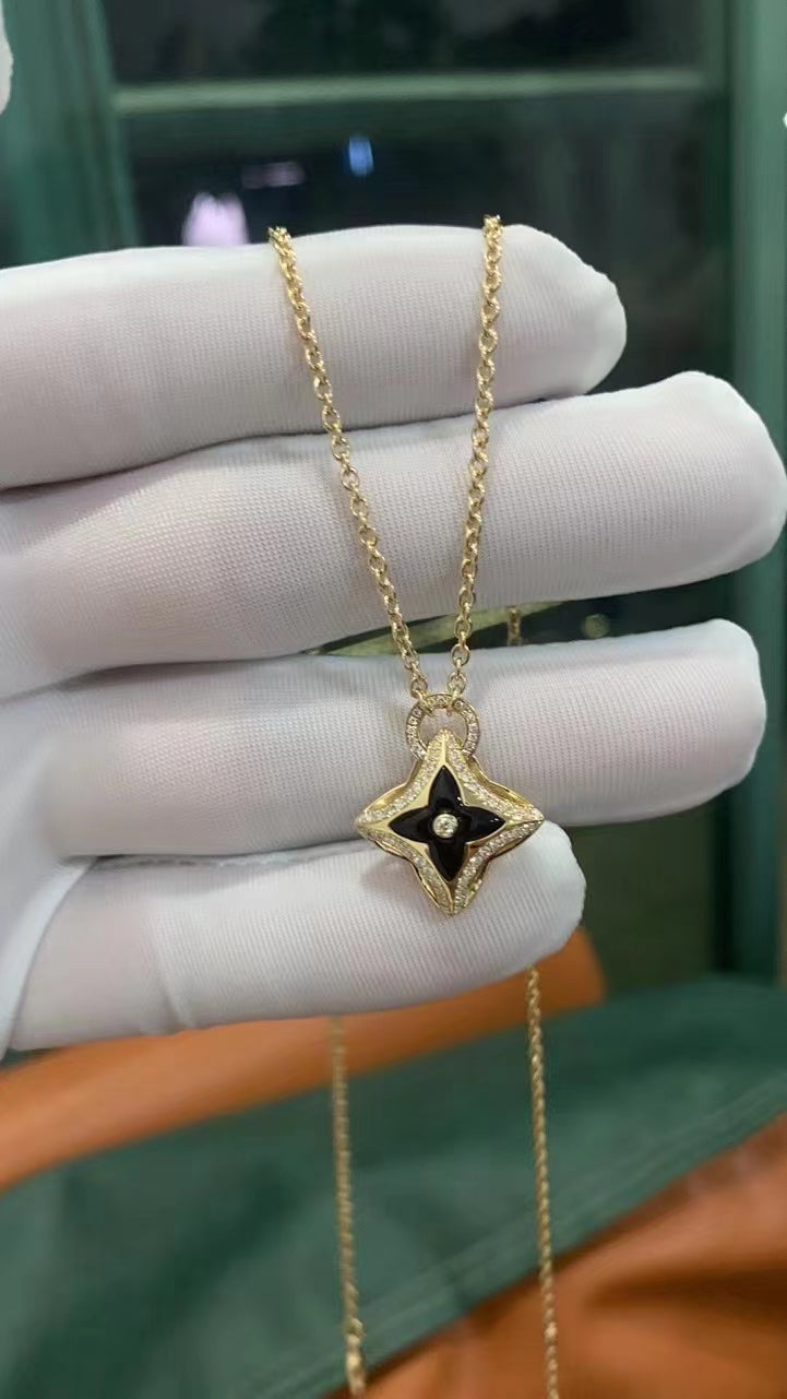 [Love More]STAR PEDANT PINK GOLD DIAMOND NECKLACE