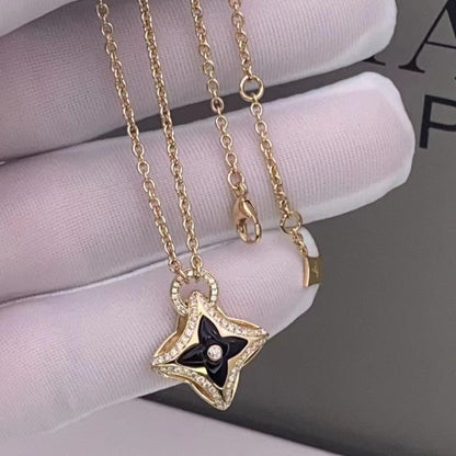 [Love More]STAR PEDANT PINK GOLD DIAMOND NECKLACE