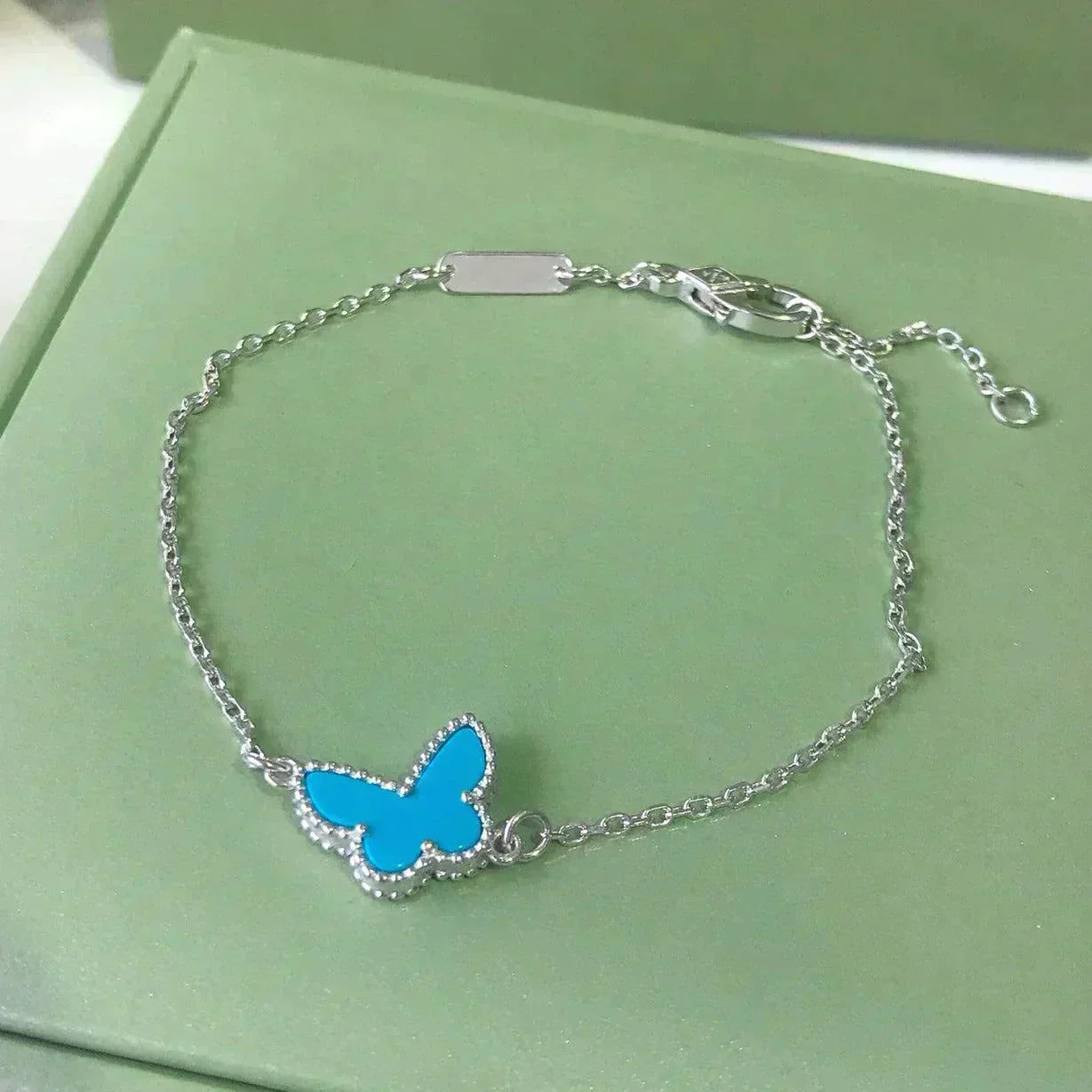 [Love More]BUTTERFLY TURQUOISE BUTTERFLY BRACELET SILVER