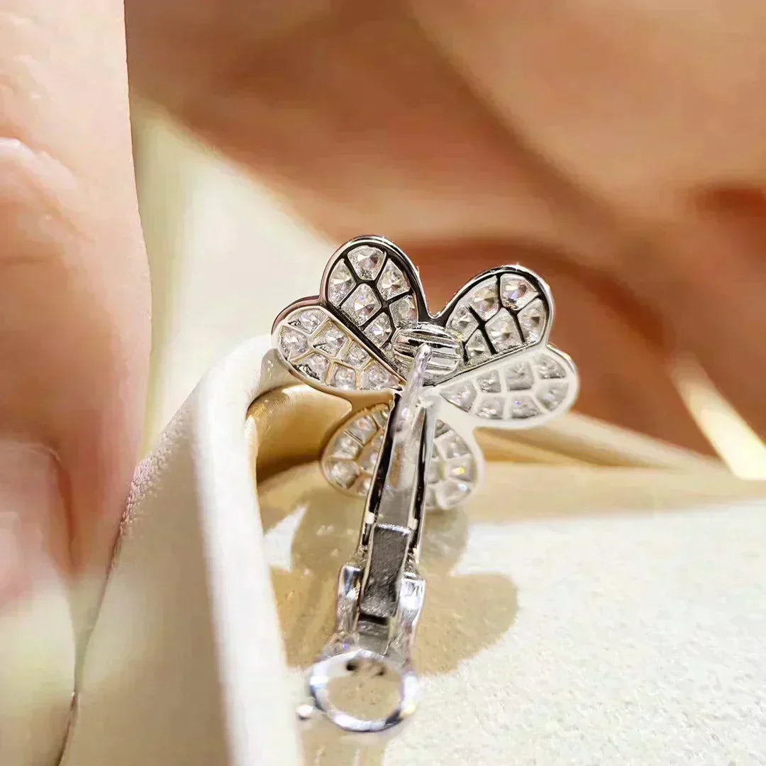 [Love More]CLOVER COMOS DIAMANT OHRRINGE SILBER