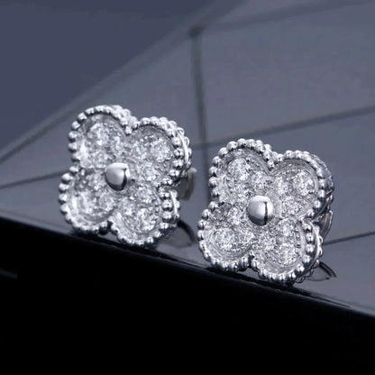 [Love More]CLOVER 1 MOTIFS DIAMOND OHRSTECKER SILBER