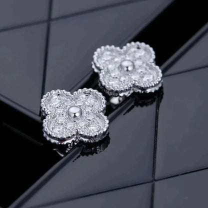 [Love More]CLOVER 1 MOTIFS DIAMOND OHRSTECKER SILBER