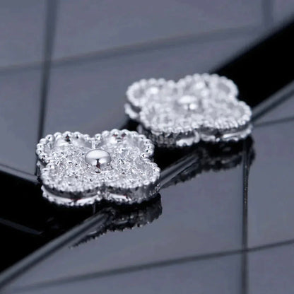 [Love More]CLOVER 1 MOTIFS DIAMOND OHRSTECKER SILBER