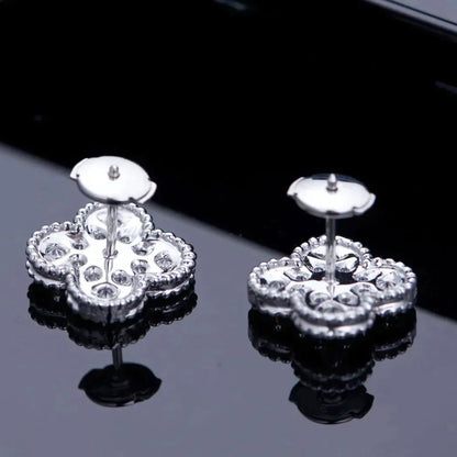 [Love More]CLOVER 1 MOTIFS DIAMOND OHRSTECKER SILBER