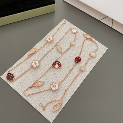 [Love More]LUCKY SPRING 15 MOTIFS ROSE GOLD NECKLACE