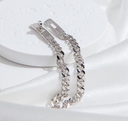 [Love More]KELLY CHAIN SILVER DIAMOND BRACELET