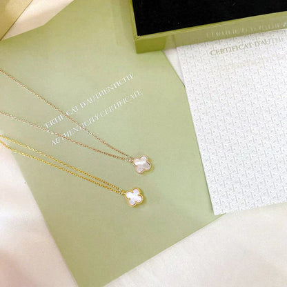 [Love More]CLOVER MINI 9.5MM WHITE MOTHER-OF-PEARL NECKLACE