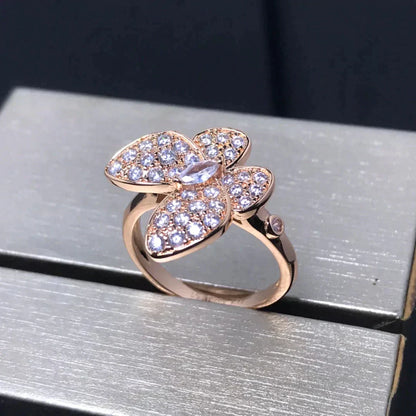 [Love More]BUTTERFLY PINK GOLD DIAMOND RING