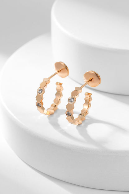 [Love More]BEE LOVE DIAMOND HOOP EARRINGS