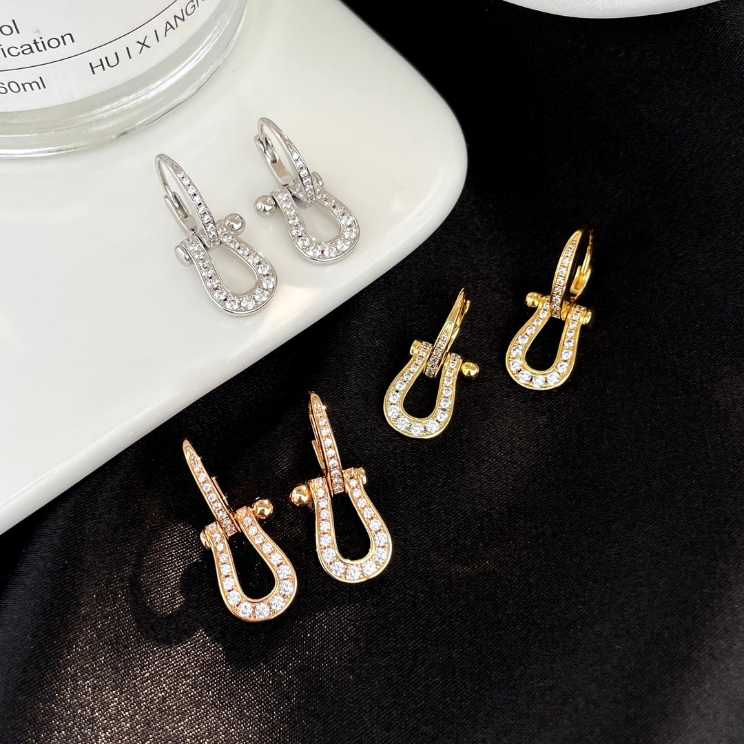 [Love More]FORCE 10 FULL DIAMOND DROP EARRINGS MEDIUM MODEL