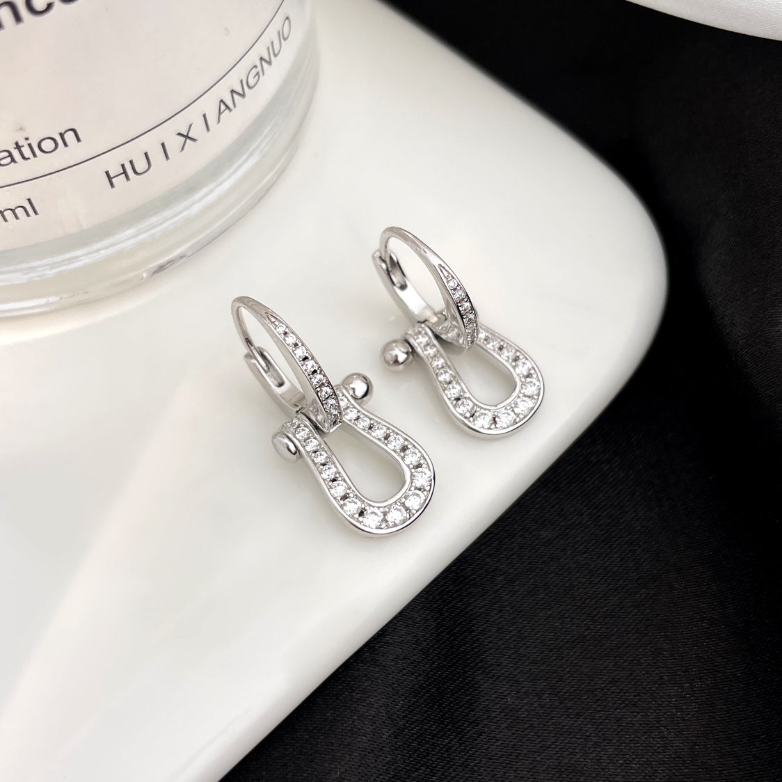 [Love More]FORCE 10 FULL DIAMOND DROP EARRINGS MEDIUM MODEL