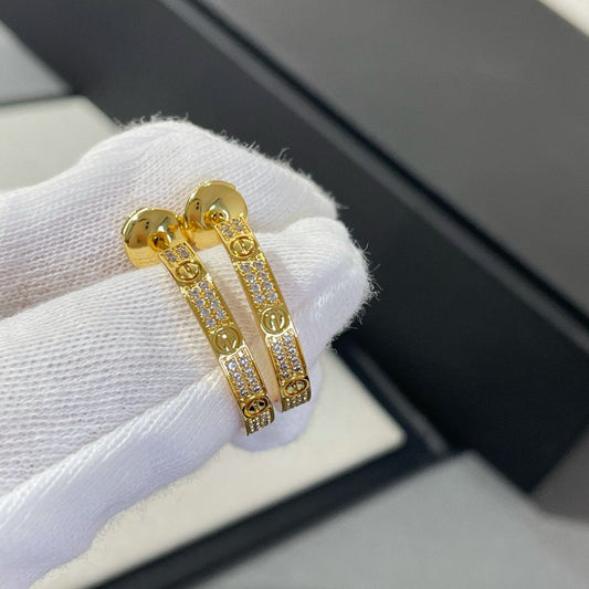 [Love More]LOVE DIAMANT GOLD CREOLEN