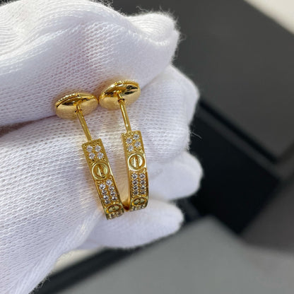 [Love More]LOVE DIAMOND GOLD HOOP EARRINGS