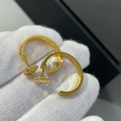 [Love More]LOVE DIAMOND GOLD HOOP EARRINGS