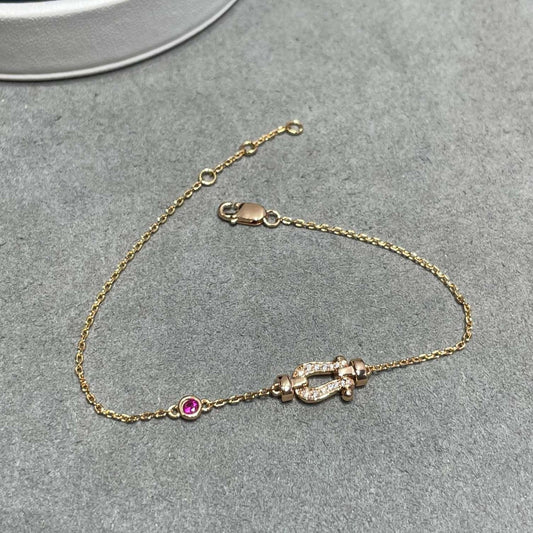 [Love More]FORCE 10 DIAMOND CHAIN LINK PINK GOLD BRACELET