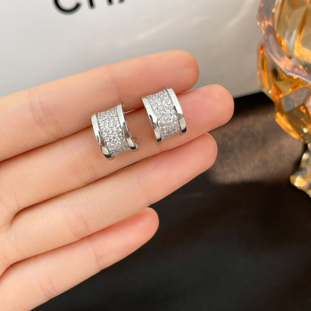 [Love More]ZERO 1 DIAMOND PAVED EARRINGS