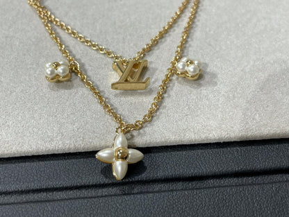 [Love More]FLOWERGRAM GOLD MOP DOUBLE ROW NECKLACE