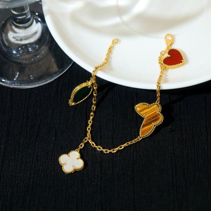 [Love More]LUCKY SPRING 5 MOTIF GOLD BRACELET