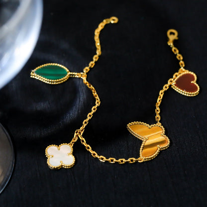 [Love More]LUCKY SPRING 5 MOTIF GOLD BRACELET